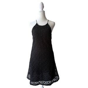 Zara Mini Dress Sz XS Black Floral Lace Romantic Chic Date Night Cocktail Party